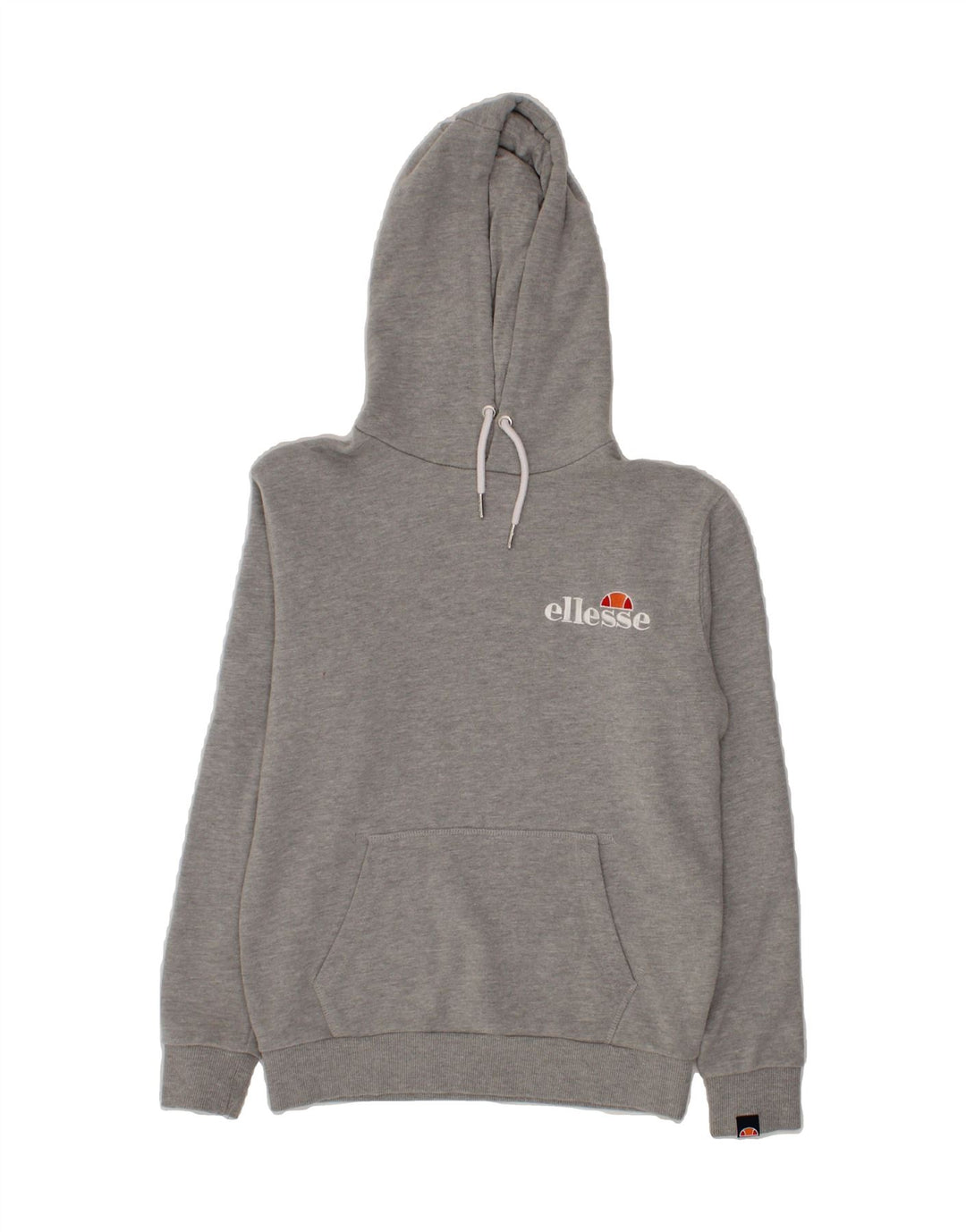 ELLESSE Womens Oversized Graphic Hoodie Jumper UK 6 XS  Grey Cotton Vintage Ellesse and Second-Hand Ellesse from Messina Hembry 