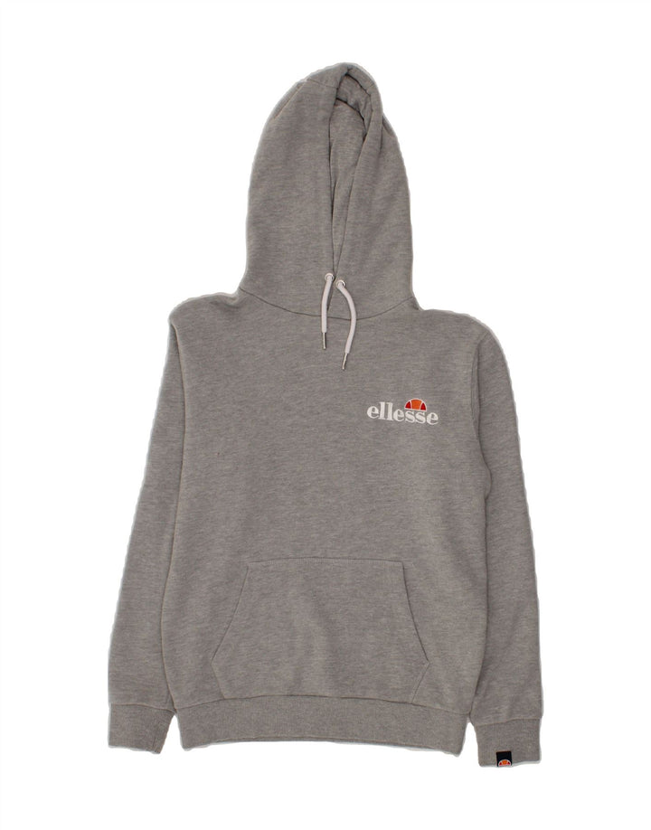 ELLESSE Womens Oversized Graphic Hoodie Jumper UK 6 XS  Grey Cotton Vintage Ellesse and Second-Hand Ellesse from Messina Hembry 