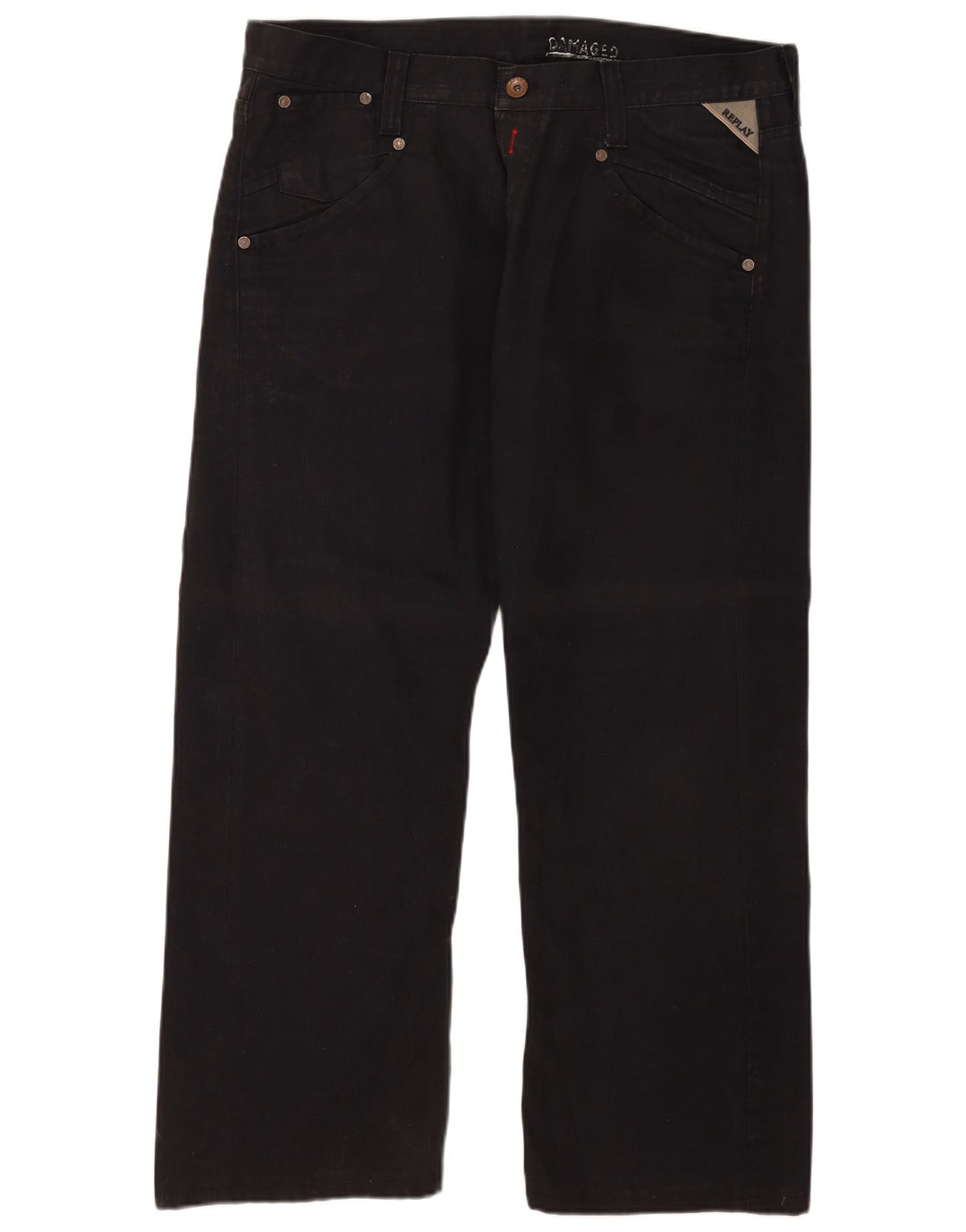 Replay Jeans reto masculino W38 L32 algodão preto
