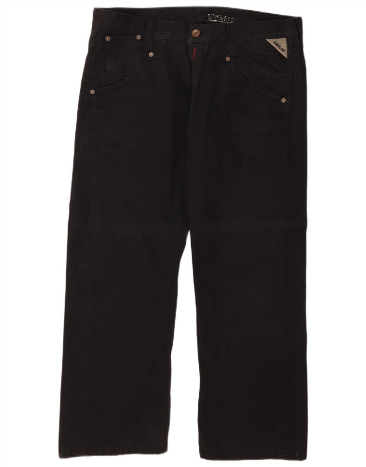 Replay Jeans reto masculino W38 L32 algodão preto