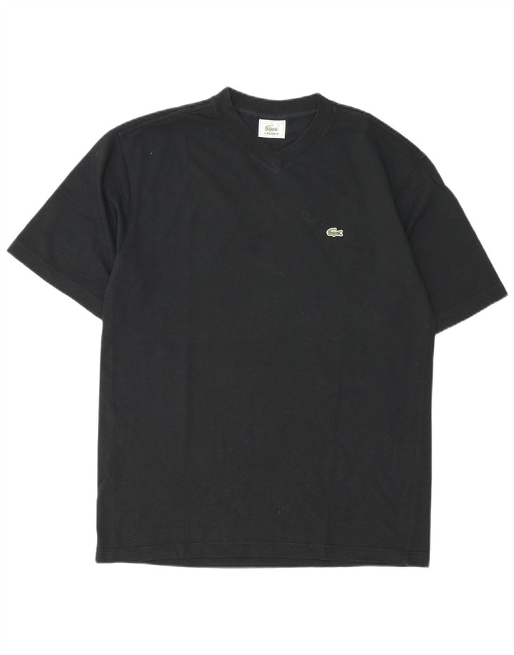 Camiseta masculina Lacoste tamanho superior 3 pequeno algodão preto