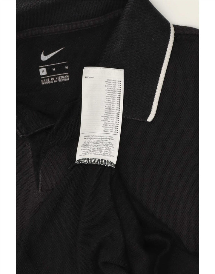 Camisa polo masculina Nike média listrada preta de algodão