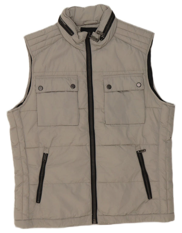 Colete acolchoado masculino Zara UK 40 grande cinza