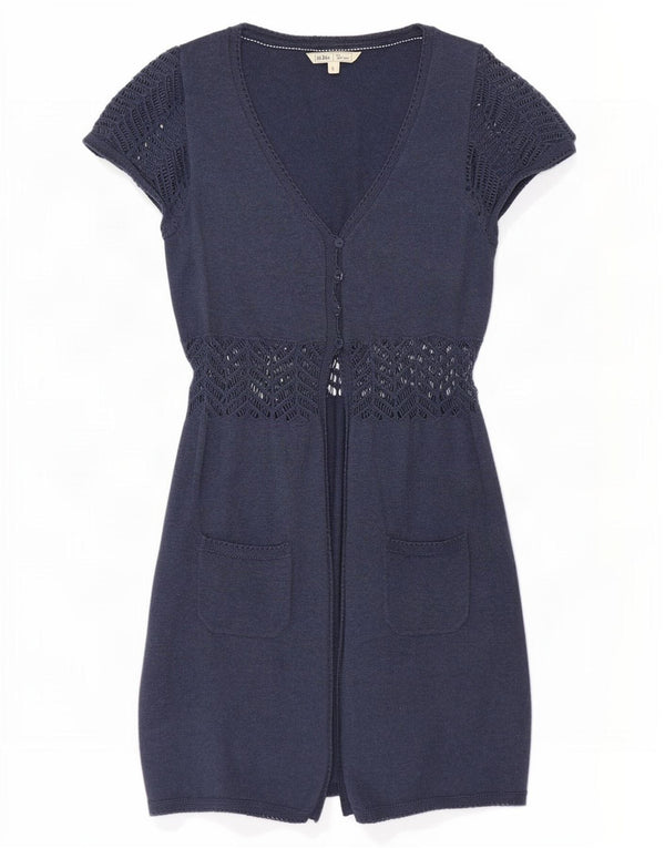 Vestido feminino Fat Face UK 8 pequeno algodão azul marinho