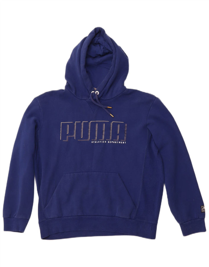 PUMA Mens Graphic Hoodie Jumper Médio Azul Marinho