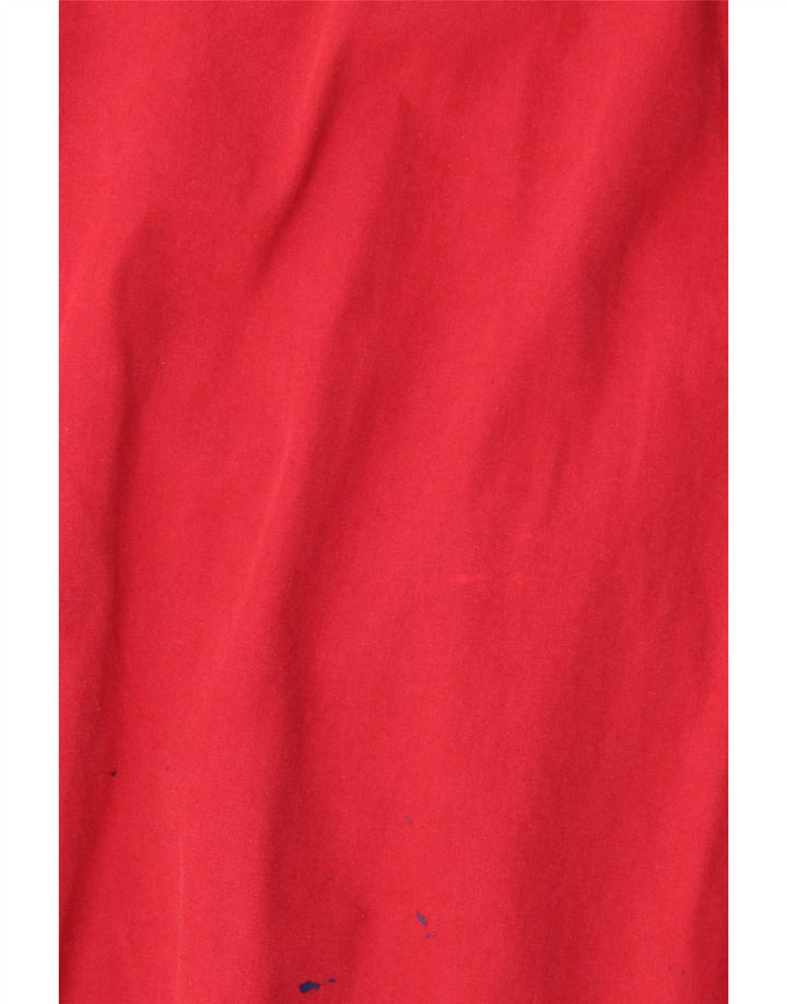 James Dillon Mens Loose Fit Bomber Jacket Reino Unido 38 Algodão Vermelho Médio