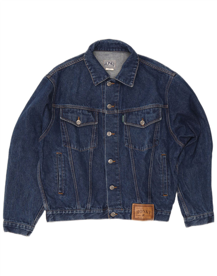 Jaqueta jeans masculina vintage UK 36 algodão azul pequeno