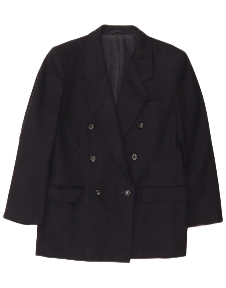 Jaqueta blazer masculina Aquascutum com peito duplo Reino Unido 36 pequena azul marinho