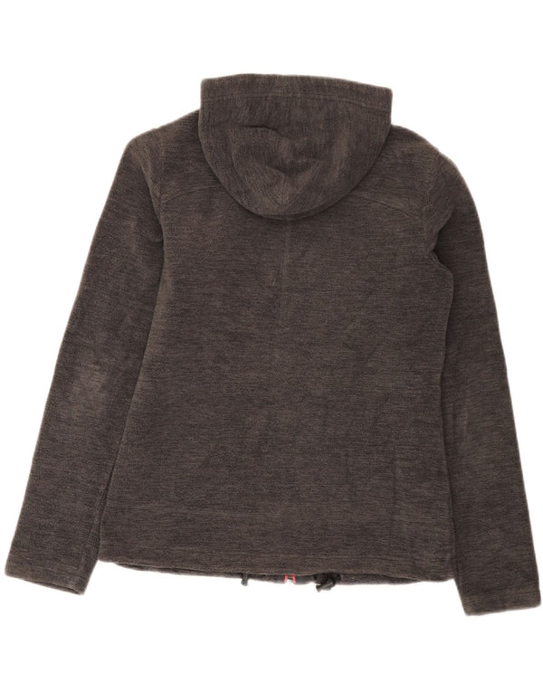 Jaqueta feminina de lã com capuz JACK WOLFSKIN Reino Unido 10 pequena cinza manchada