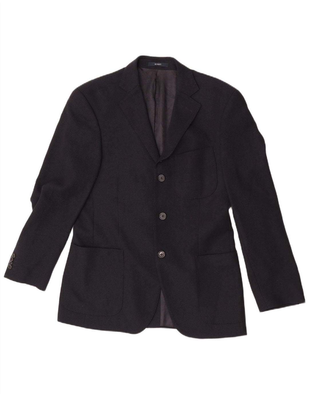 Jaqueta Blazer Setenta Masculina com 3 Botões IT 46 Pequena Lã Virgem Azul Marinho