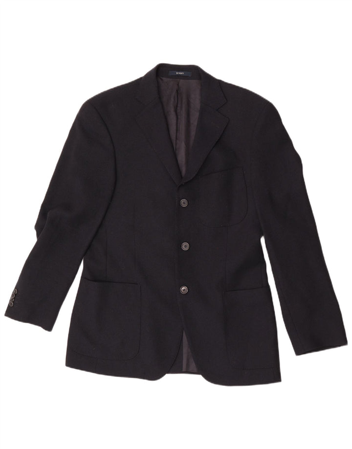 Jaqueta Blazer Setenta Masculina com 3 Botões IT 46 Pequena Lã Virgem Azul Marinho