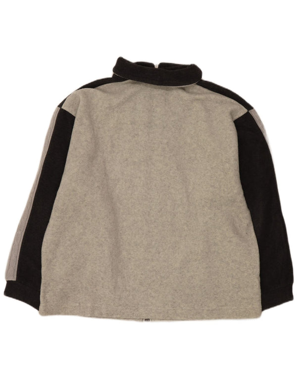 Jaqueta masculina de lã de malha Greenstone Park Reino Unido 44 2XL cinza colorblock