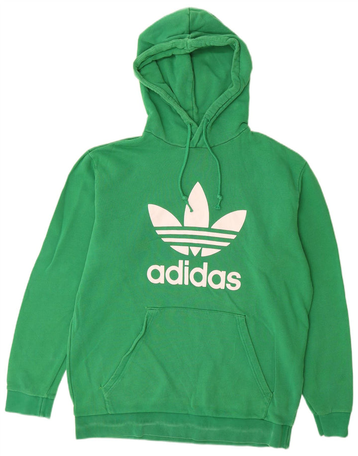ADIDAS Mens Graphic Hoodie Jumper Grande Algodão Verde