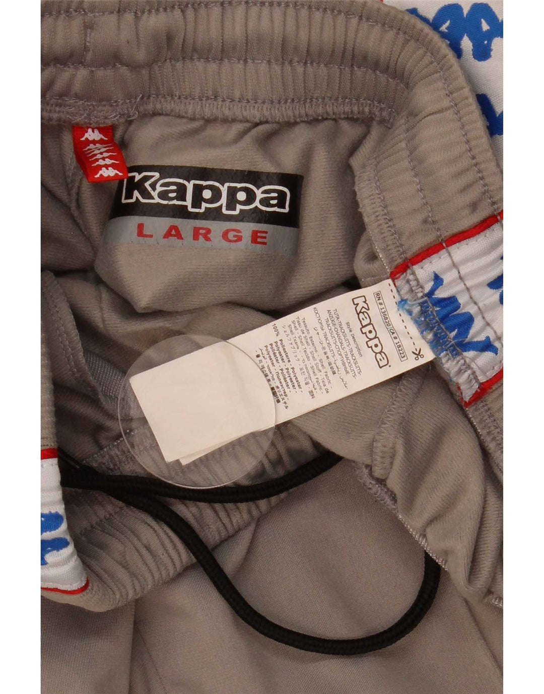 Calça esportiva Kappa masculina gráfica grande cinza colorblock poliéster