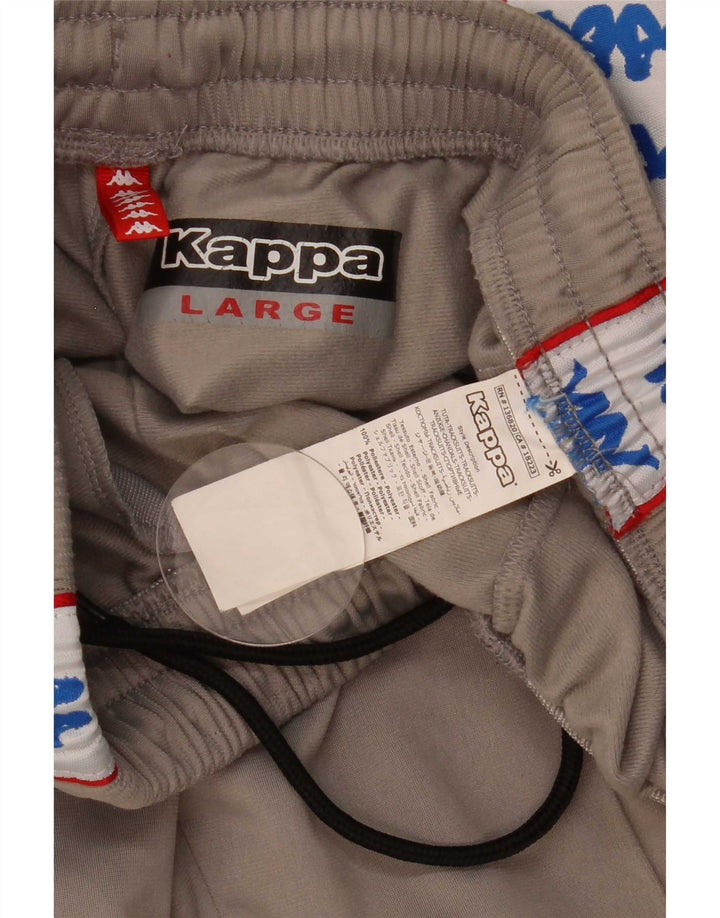 Calça esportiva Kappa masculina gráfica grande cinza colorblock poliéster