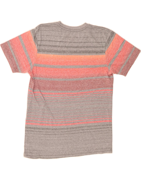 Camiseta feminina HURLEY UK 12 poliéster listrado cinza médio