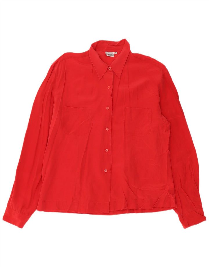 Blusa feminina Andrea Mare Reino Unido 16 grande seda vermelha