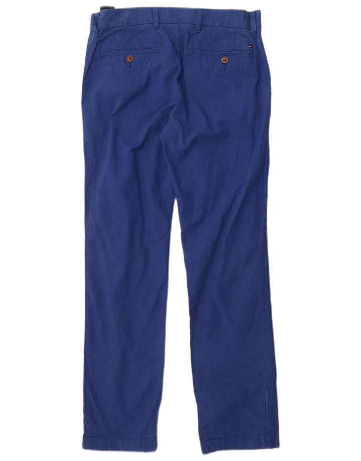 Tommy Hilfiger Mens Custom Fit Chino Calças W30 L30 Azul Algodão