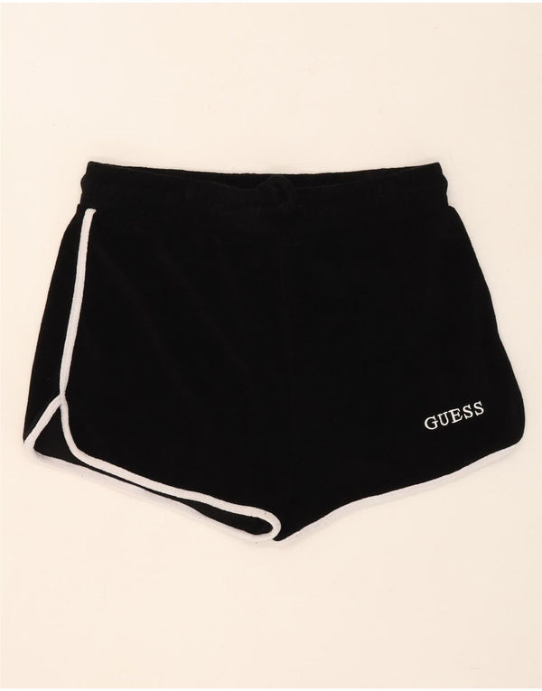 Guess Womens Sport Shorts UK 14 Grande Algodão Preto
