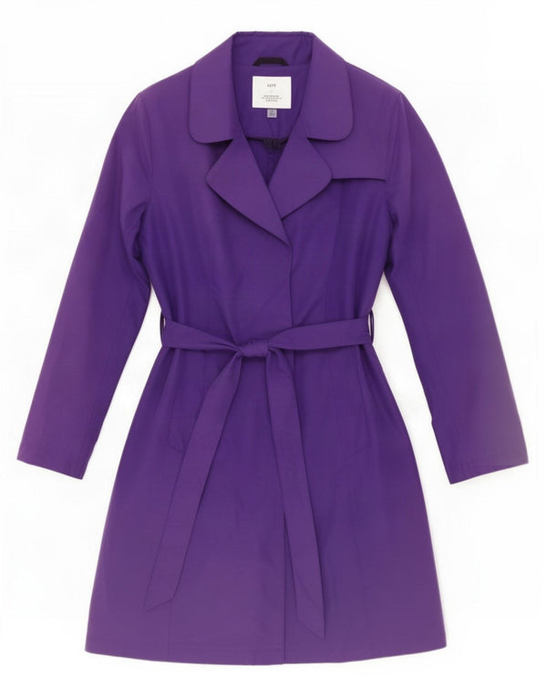Casaco impermeável feminino Marks & Spencer Reino Unido 12 poliéster roxo médio