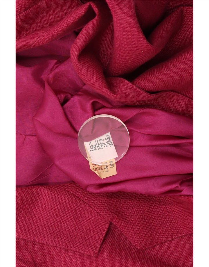 Jaqueta blazer feminina vintage manga curta UK 14 lã rosa média
