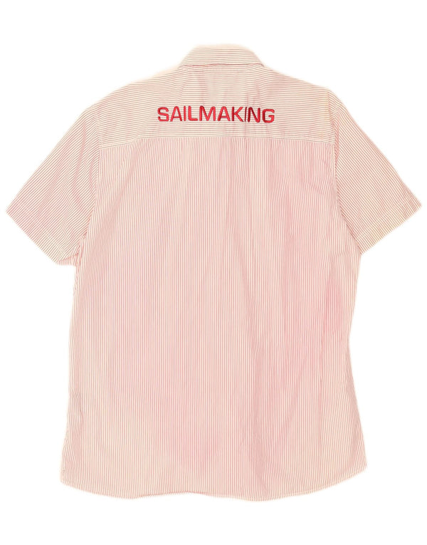 Camisa masculina estampada de manga curta North Sails 2XL algodão listrado rosa