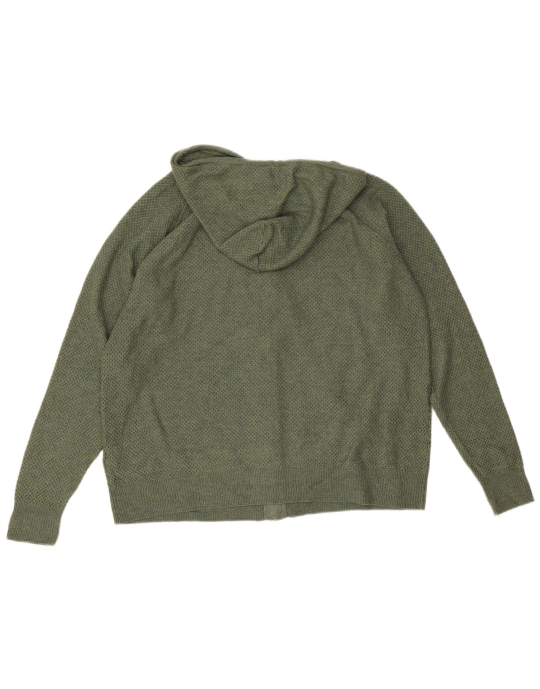 Suéter cardigã feminino com capuz Marks & Spencer Reino Unido 14 poliéster verde médio