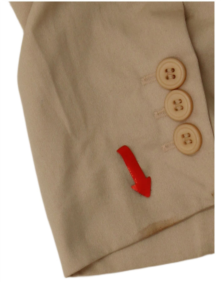 Jaqueta blazer feminina de 2 botões Balloon UK 18 XL algodão bege