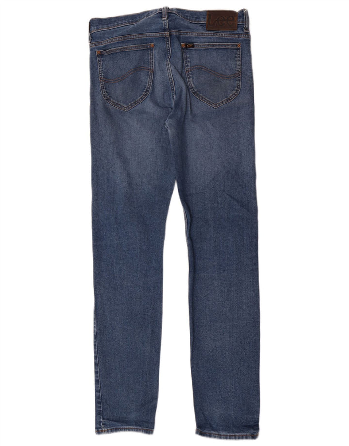 Lee Mens Rider Distressed Slim Jeans W32 L31 Azul Algodão