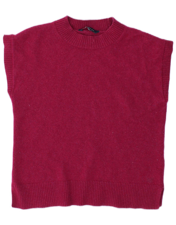 Crew Clothing Colete feminino regata UK 10 pequena lã rosa