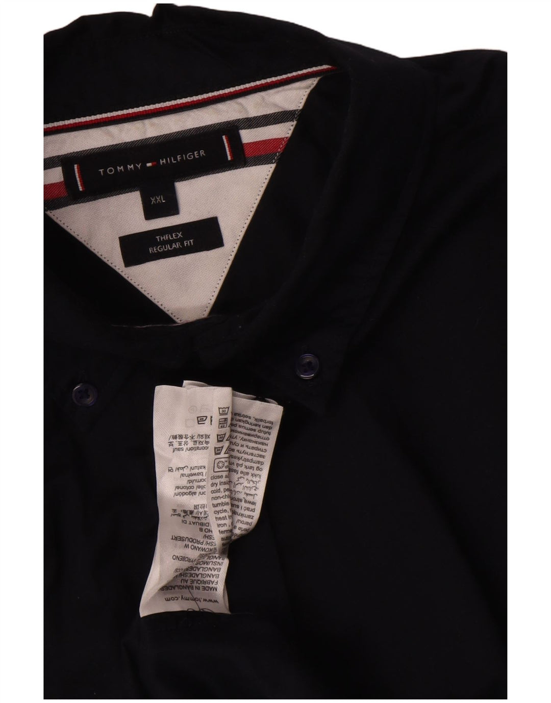 Camisa masculina Tommy Hilfiger Regular Fit 2XL algodão azul marinho