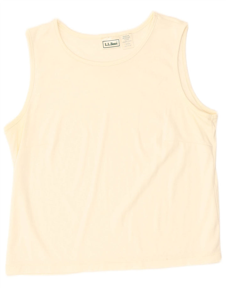L.L.BEAN Colete feminino cropped UK 14 médio algodão branco