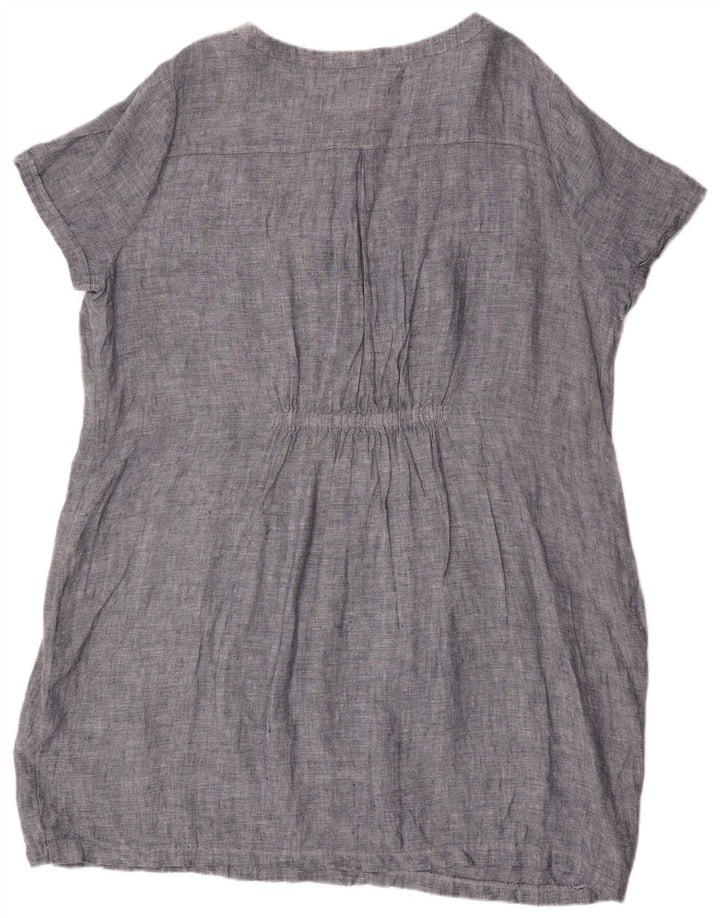 Vestido feminino Marks & Spencer Autograph Shift Reino Unido 22 3XL linho azul