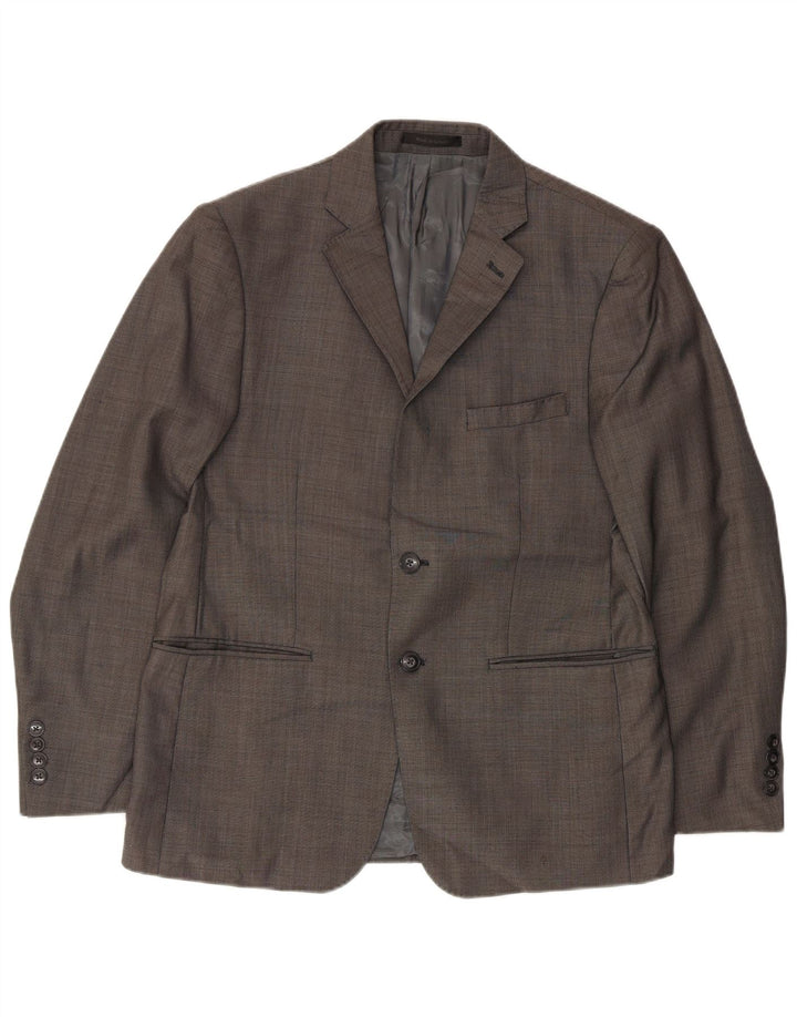Jaqueta Blazer Masculina Calvin Klein com 2 Botões Reino Unido 36 Lã Cinza Pequena