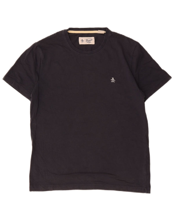 Camiseta masculina Penguin Top médio algodão azul marinho