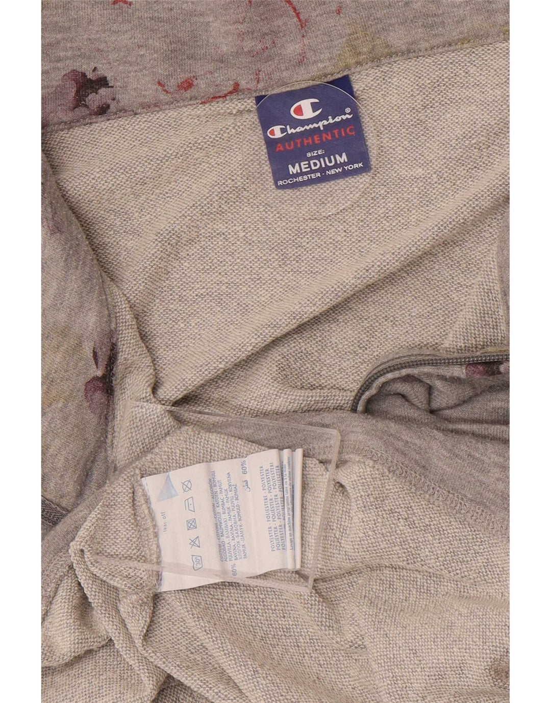 Jaqueta feminina Champion UK 14 algodão floral cinza médio
