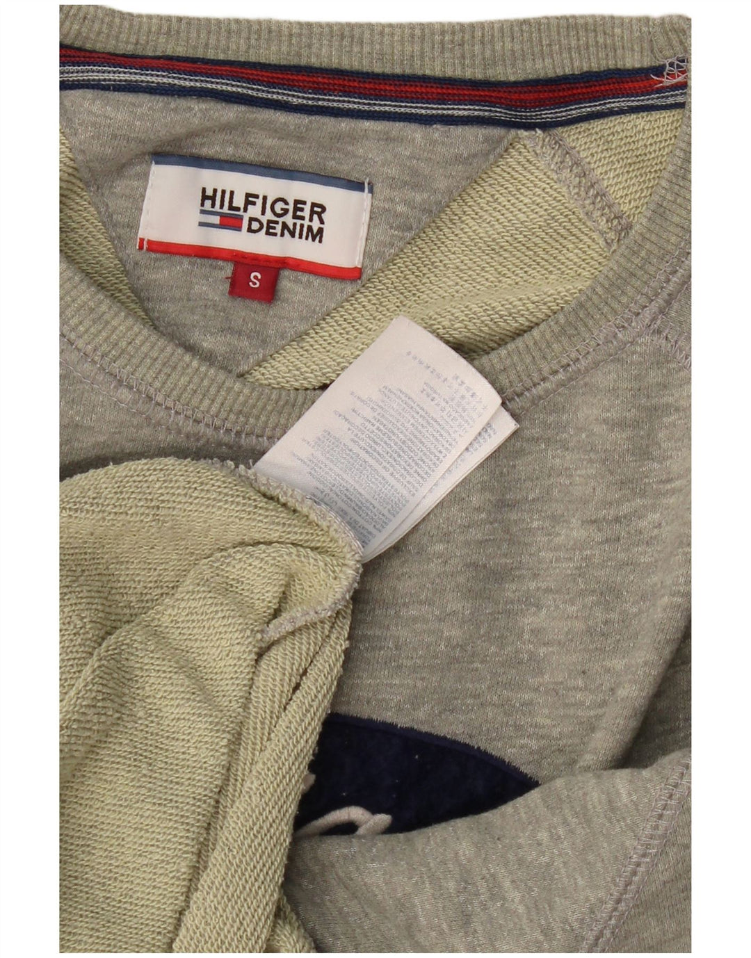 TOMMY HILFIGER Suéter gráfico masculino pequeno algodão cinza