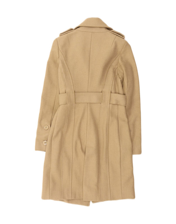 Patrizia Pepe Casaco feminino militar duplo breasted IT 40 Lã bege pequena