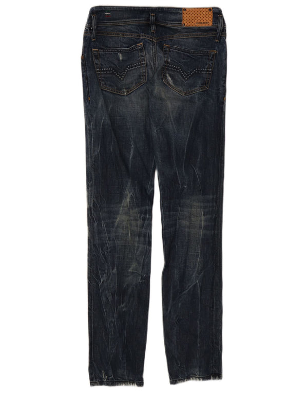 Jeans feminino Diesel Matic Distressed Slim W27 L32 Azul Algodão