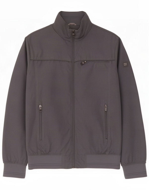 Wampum Mens Bomber Jacket UK 38 Poliéster cinza médio