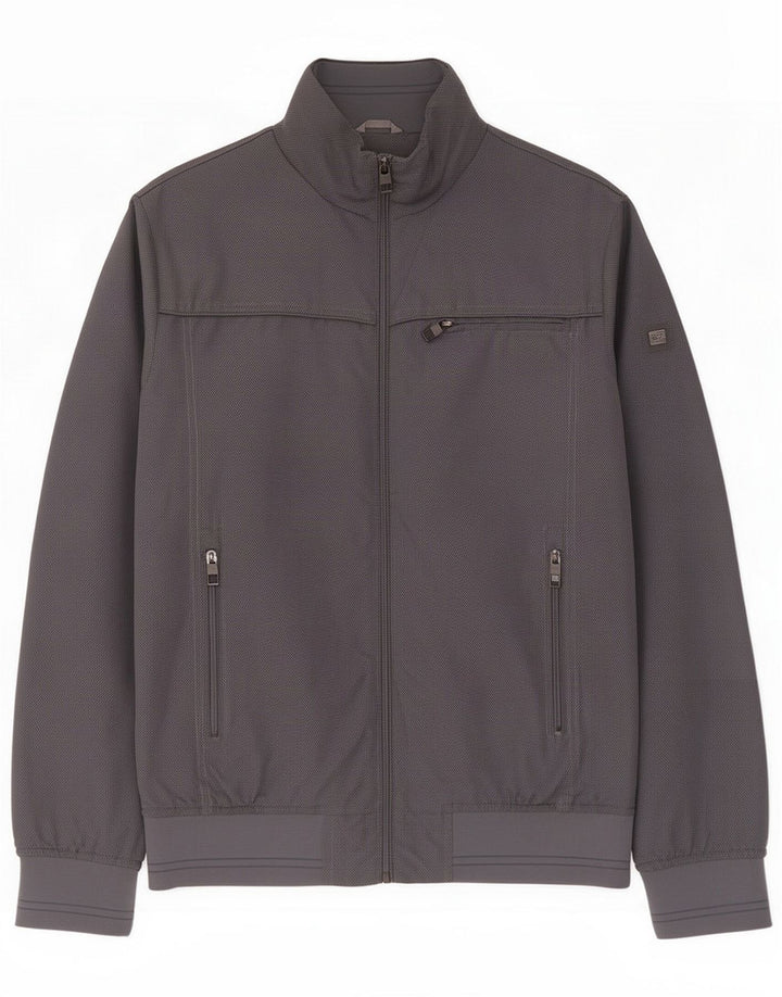 Wampum Mens Bomber Jacket UK 38 Poliéster cinza médio