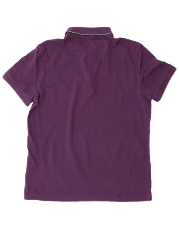 Camisa polo masculina Hugo Boss Regular Fit grande algodão roxo