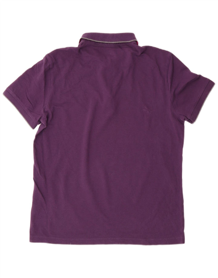 Camisa polo masculina Hugo Boss Regular Fit grande algodão roxo