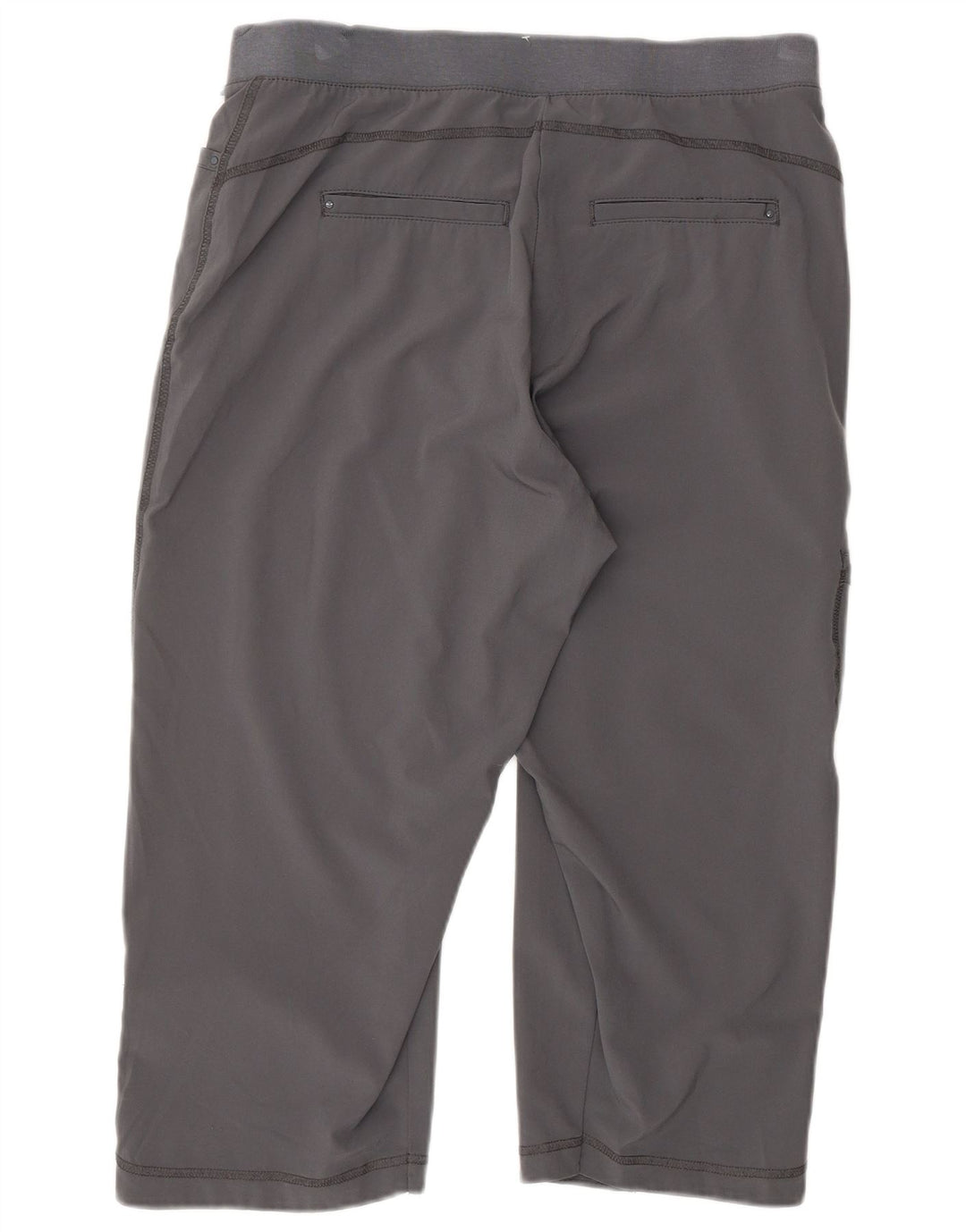 Calça capri feminina com ajuste relaxado LEE EUA 8 médio W30 L20 poliéster cinza