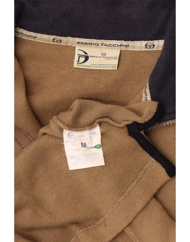 Sergio Tacchini moletom masculino com zíper e gola alta algodão bege médio