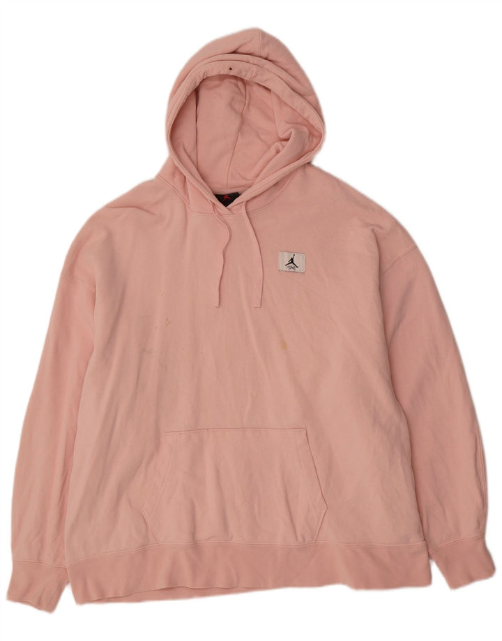 Jordan Mens Oversized Hoodie Jumper Médio Algodão Rosa