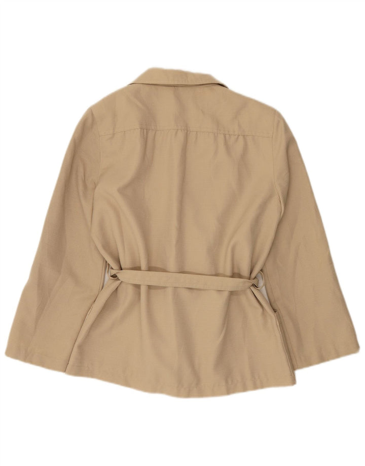Jaqueta Blazer Feminina Vintage Reino Unido 14 Poliéster Bege Médio