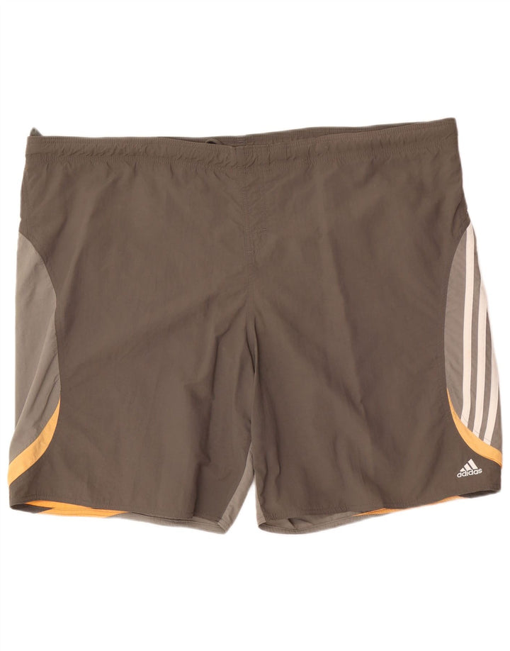 Shorts de natação masculino Adidas 2XL cinza colorblock nylon