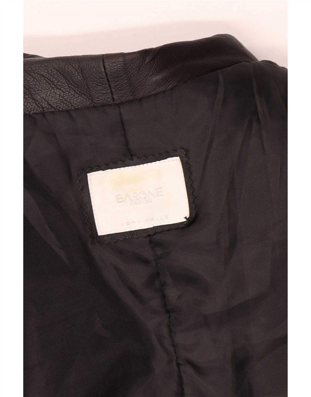 Casaco de couro masculino Barone UK 36 pequeno preto