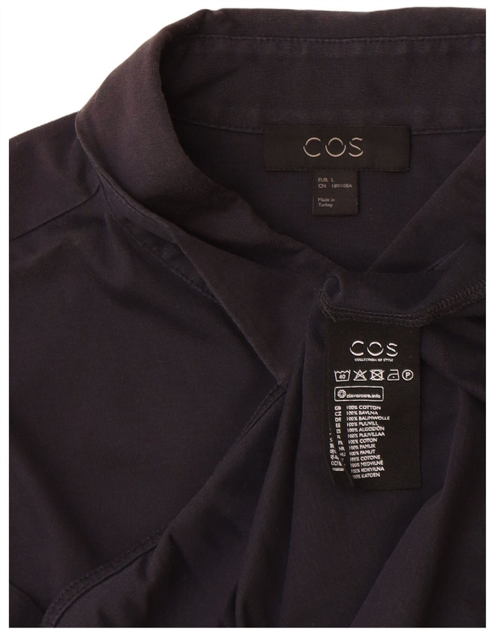 Cos Camisa masculina de manga curta grande algodão azul marinho